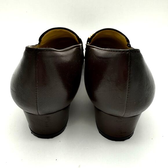 Vintage Etienne Aigner Loafers 7.5M Black Leather Horsebit Spain "Zoey" Preppy - Picture 9 of 14